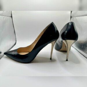 Gorgeous black stiletto heels with silver heel - Rock Republic sz 8